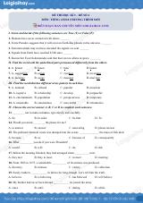Đề số 4 - Đề kiểm tra học kỳ 2 - Tiếng Anh 8 mới